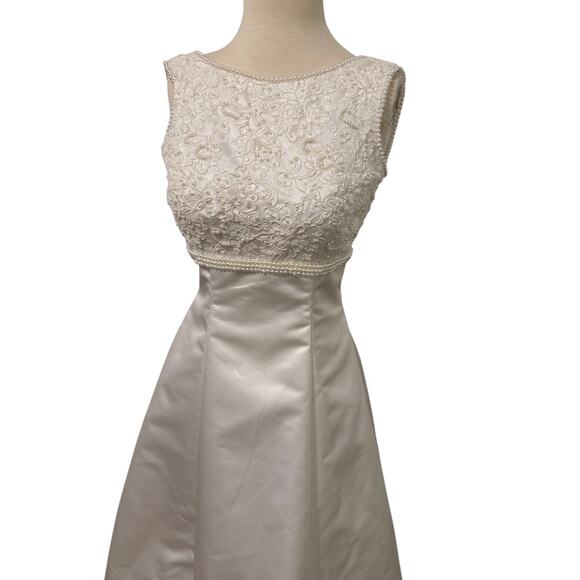Vintage Mori Lee Wedding gown dress Madeline Gardner tmless bridal 90s luxe sz 4 - Picture 6 of 16